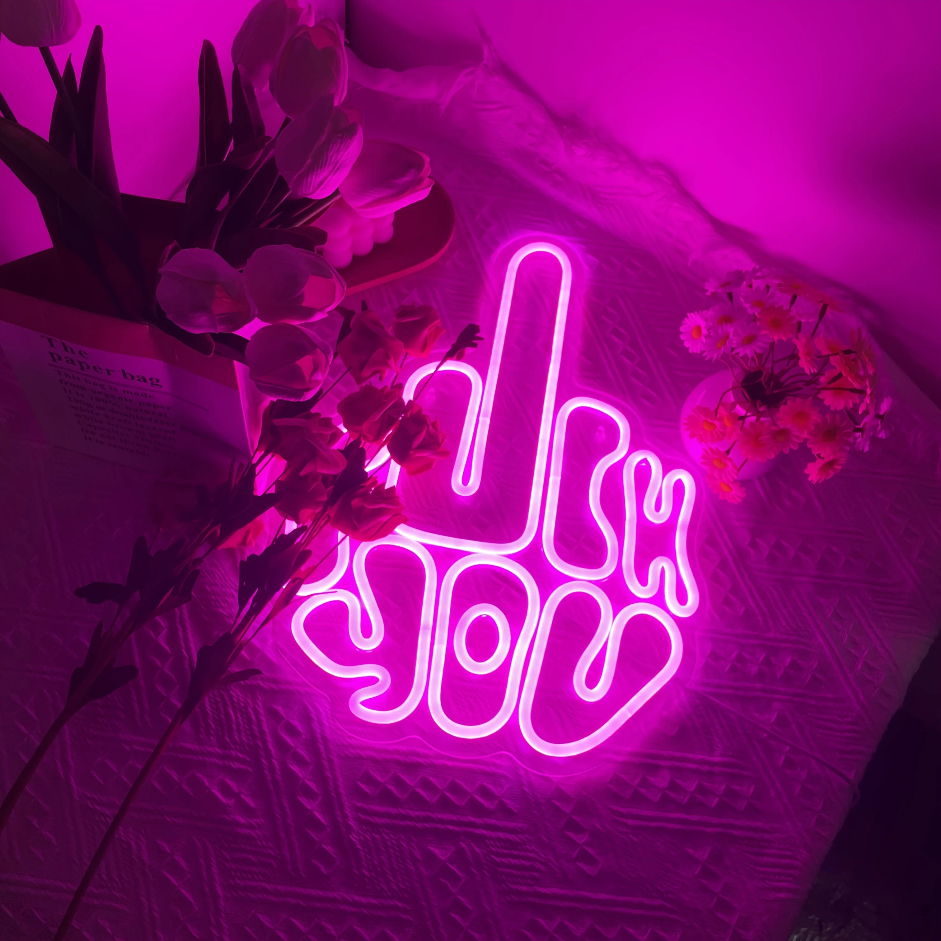 Expressive LED Neon Sign Fu** You Neon Light USB Powered Dimmable for Edgy Room Gaming Spaces Unique Wall Decor Gift for Friend
