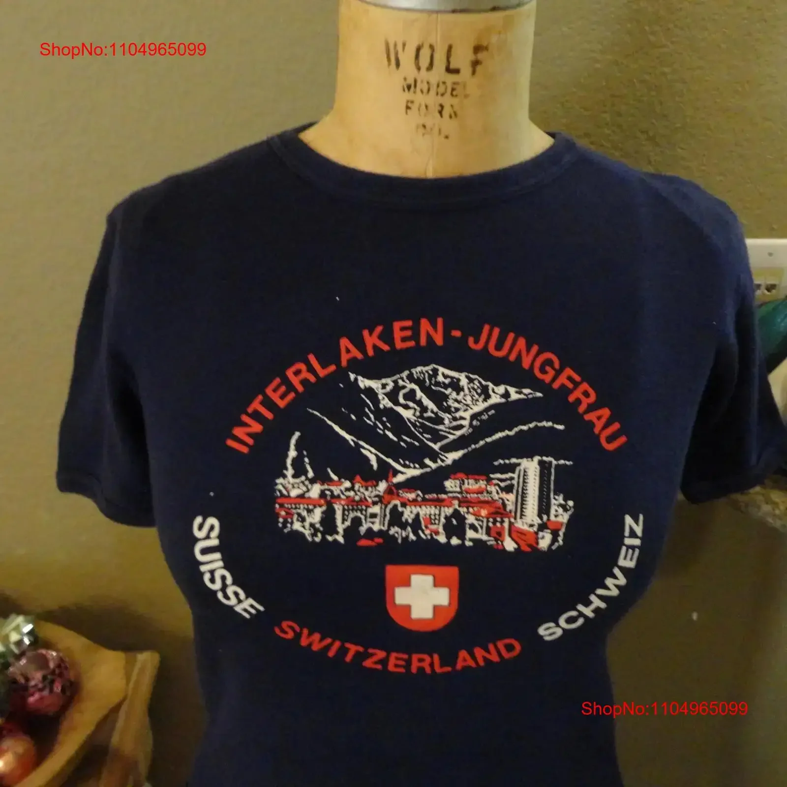 

Винтажная швейцарская темно-синяя футболка с гербом, женская посадка, размер XL 7, винтажная стираная унисекс, мужская уличная одежда, универсальная, дышащая