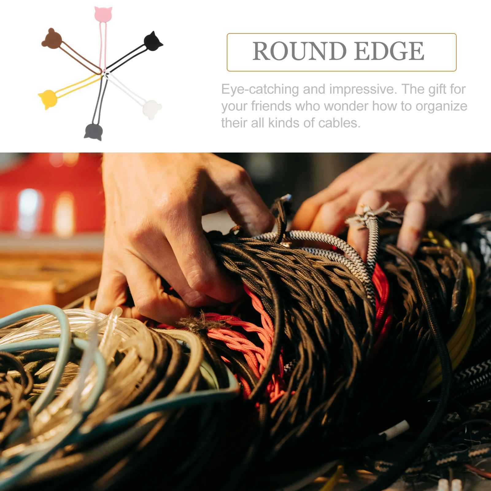 12 قطعة من منظم أسلاك الكابلات على شكل حيوان كرتوني لطيف من السيليكون حامل سماعة أذن صغير لإدارة سماعات الرأس وسلك سطح المكتب