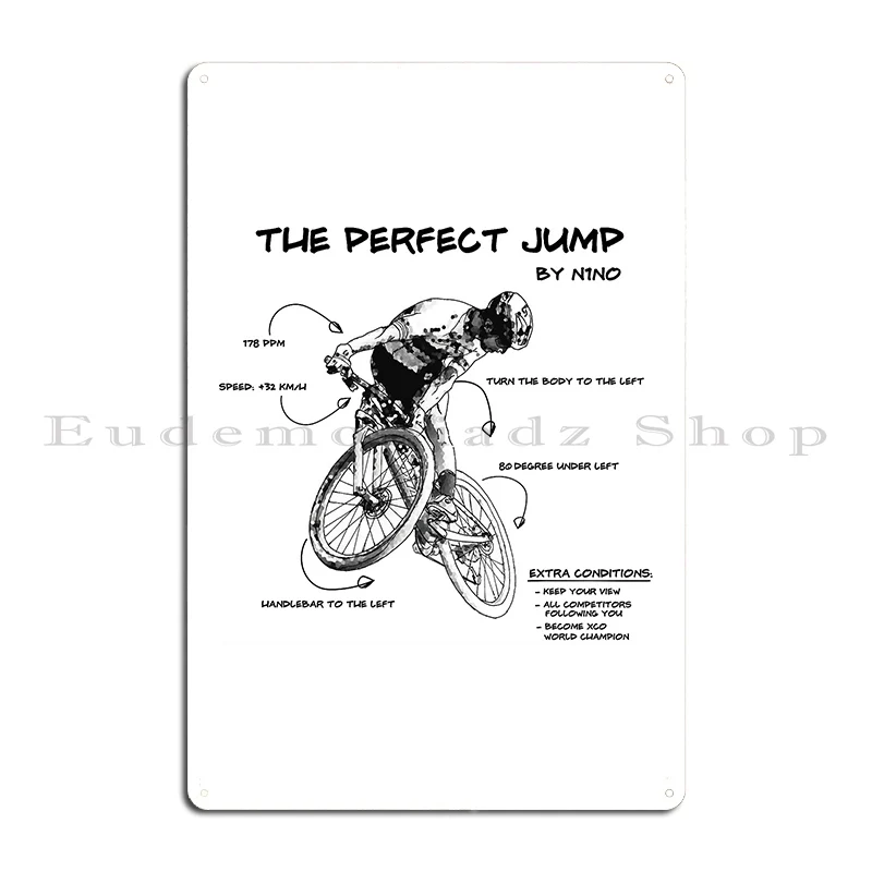 The Perfect Xco Jump Bandw Metal Sign Plaques Print Rusty Pub Plates Club Club Tin Sign Poster