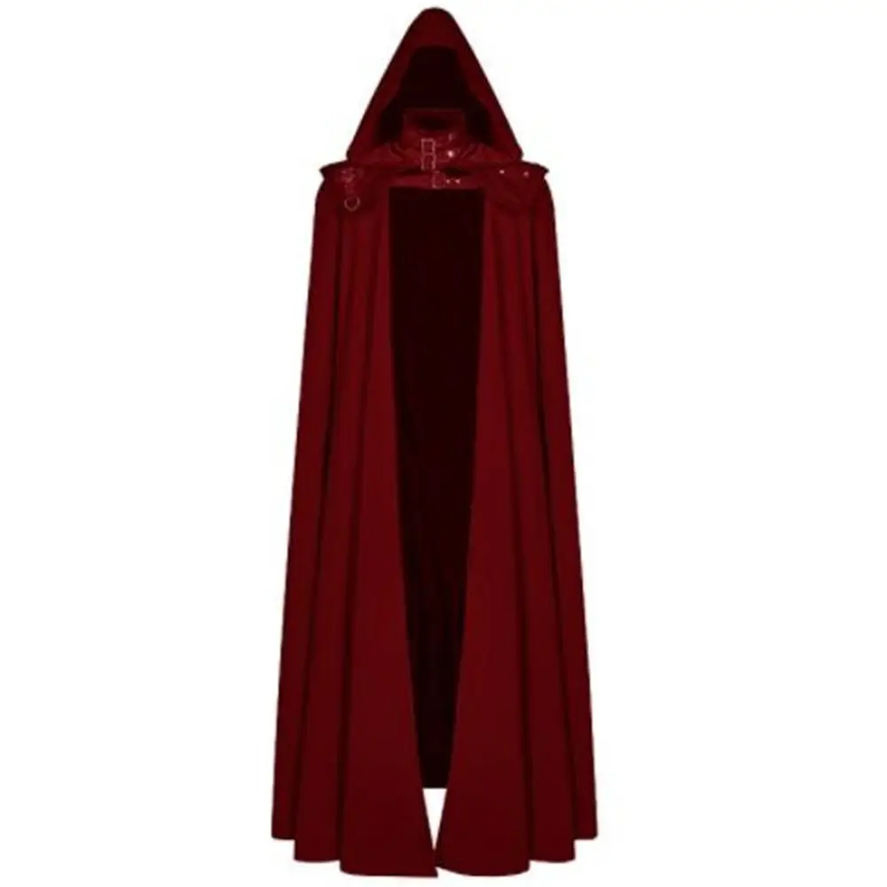 

Medieval Cloak Hooded Coat Men Vintage Gothic Cape Coat Long Trench Halloween Ghost Devil Cosplay Costume Wizard Death Cloak