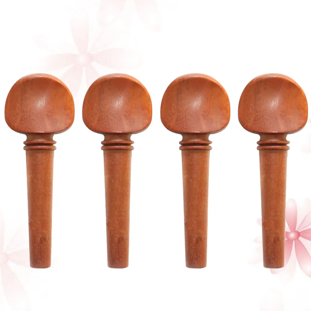 

4Pcs Violin Turning Pegs Khaki Jujube Wood Sturdy Replacement for Broken Pegs 4 4 Violin Accessories Jujube Wooden Axes