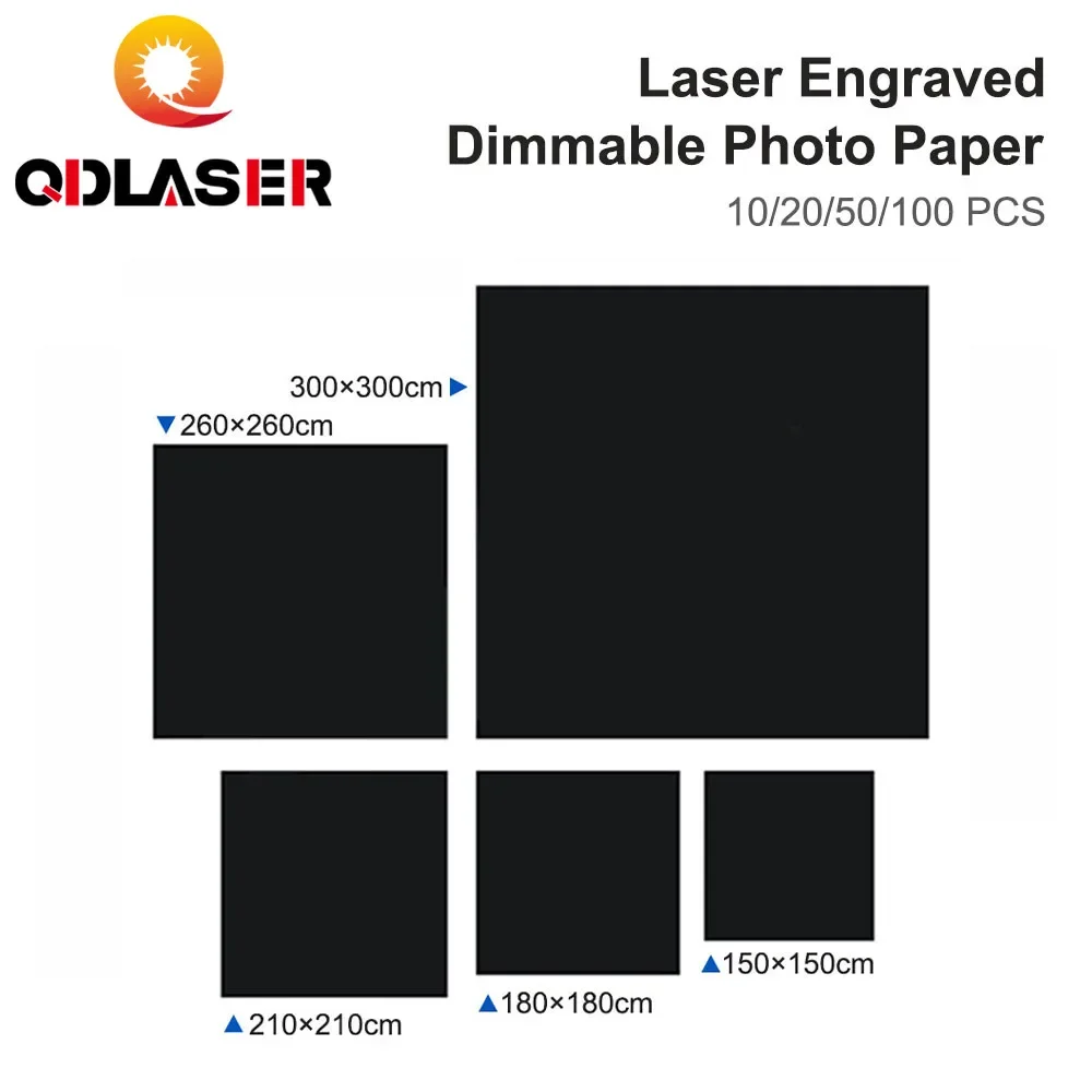 QDLASER Laser Dimming Photo Paper Spot Quality Test Alignment Debugging for CO2 Fiber Engraving Cutting Machine