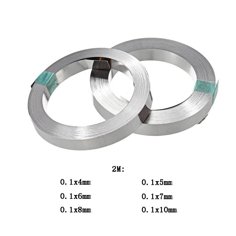 2M 0,1X4/5/6/7/8/10Mm Vernikkelde Stalen Batterij Nikkel Strip Voor 18650/21700 Li-Ion Batterijen Nikkel Lassen