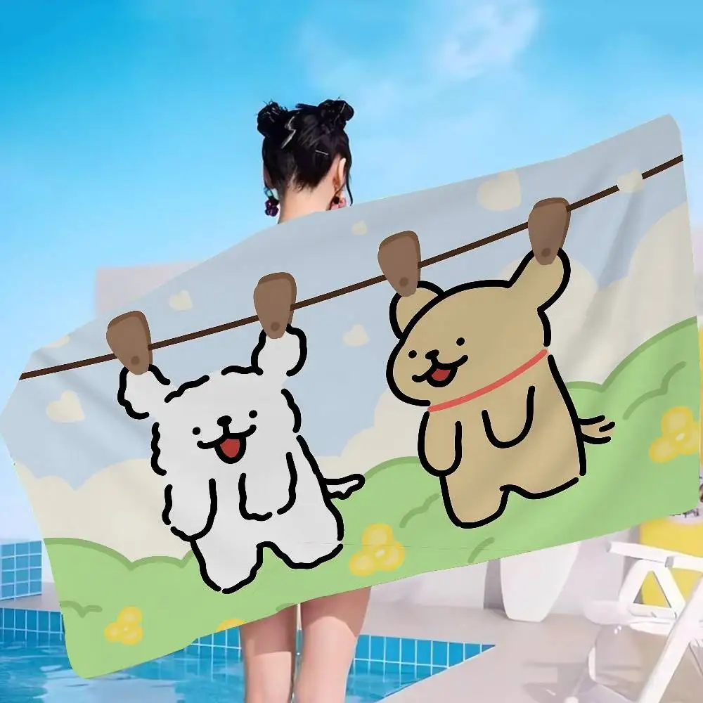 Dog Breed Maltese Line Dog Anime Beach Swimming Towel Soft Absorbent Washcloth Children's Gifts for Kids Travel Camping Gym