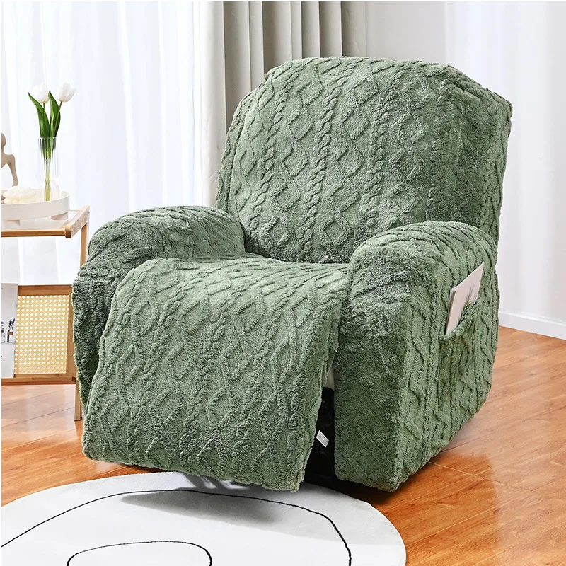 

A Set of 4/6/8pcs Knit Sofa Cover Double-sided Jacquard Braid Chivas Elastic Soft Recliner Cover Decorative Protection