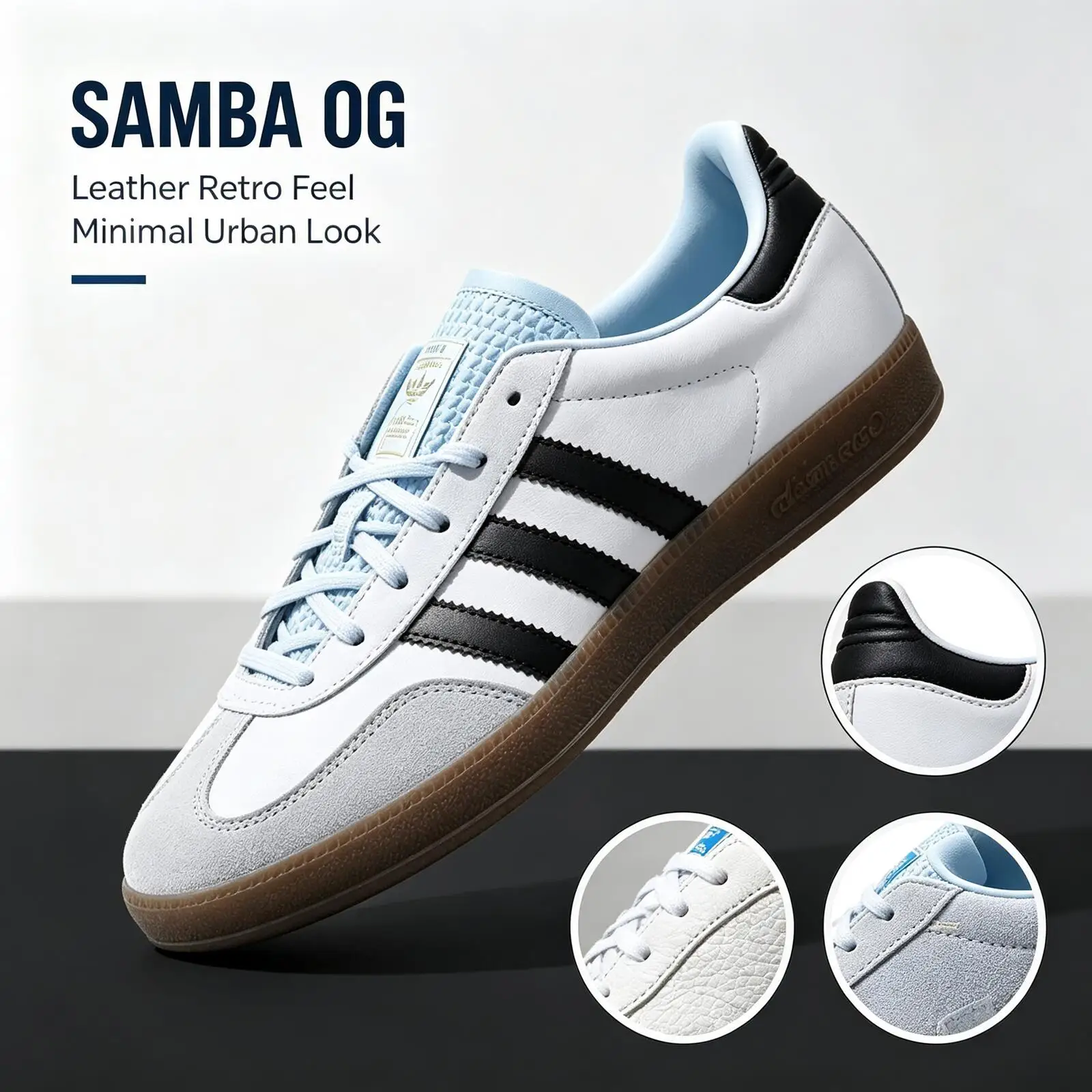 Adidas Official Genuine Samba OG  B75806 Minimalist Versatile Everyday Casual Breathable Low-Top Suede Leather Gum Sole Retro