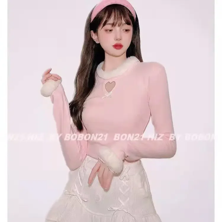 봉제 타이드 활 니트 케이크 스커트, 슬림 웨이스트, 레이스 프릴 에지, 스위트 걸 미니 스커트, 일본 로리타, 귀여운 Y2k 스커트, 겨울