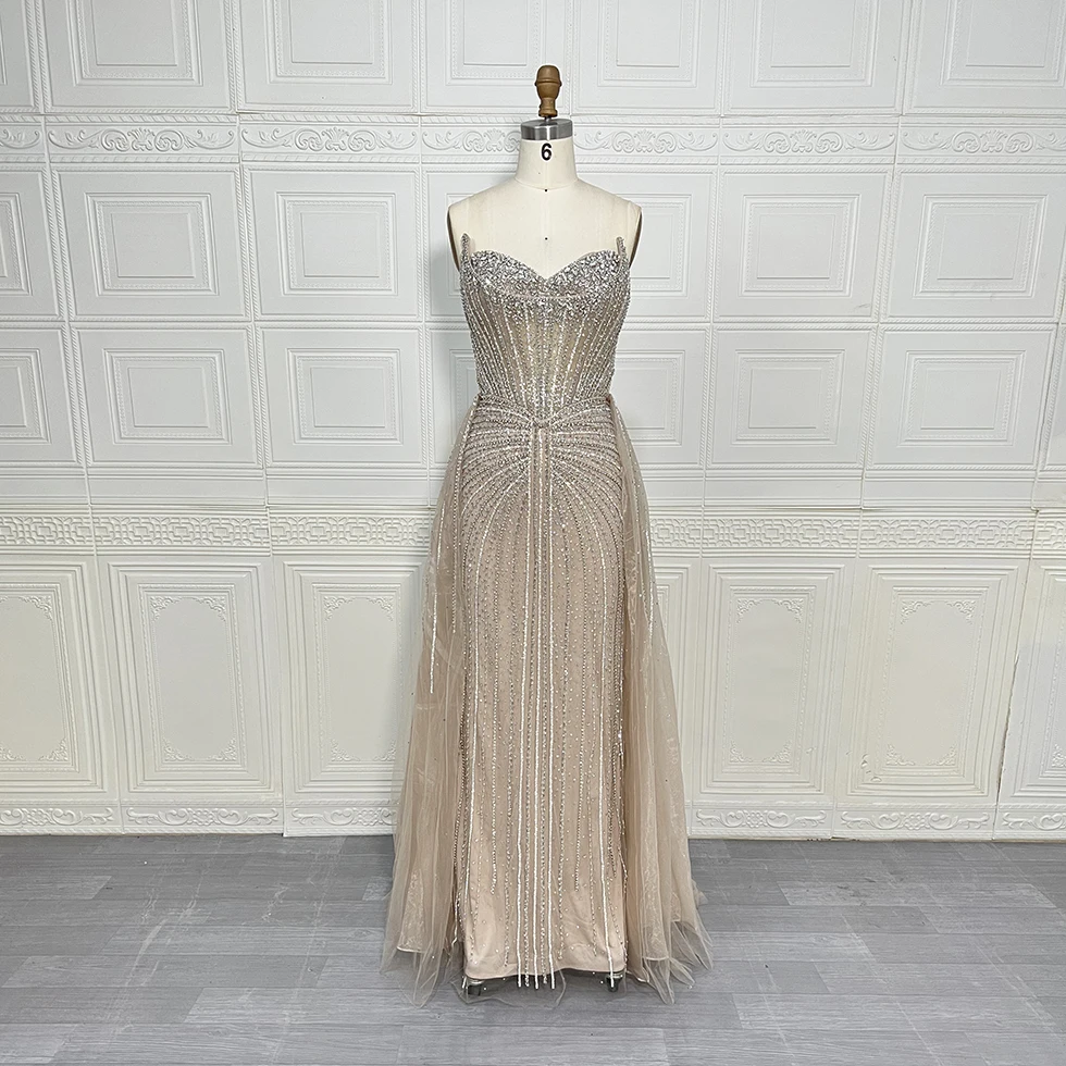 Luxe kralen zeemeermin avondjurk met afneembare rok 2025, lieverd voor vrouwen, formele prom, bruiloft, feestjurk op maat