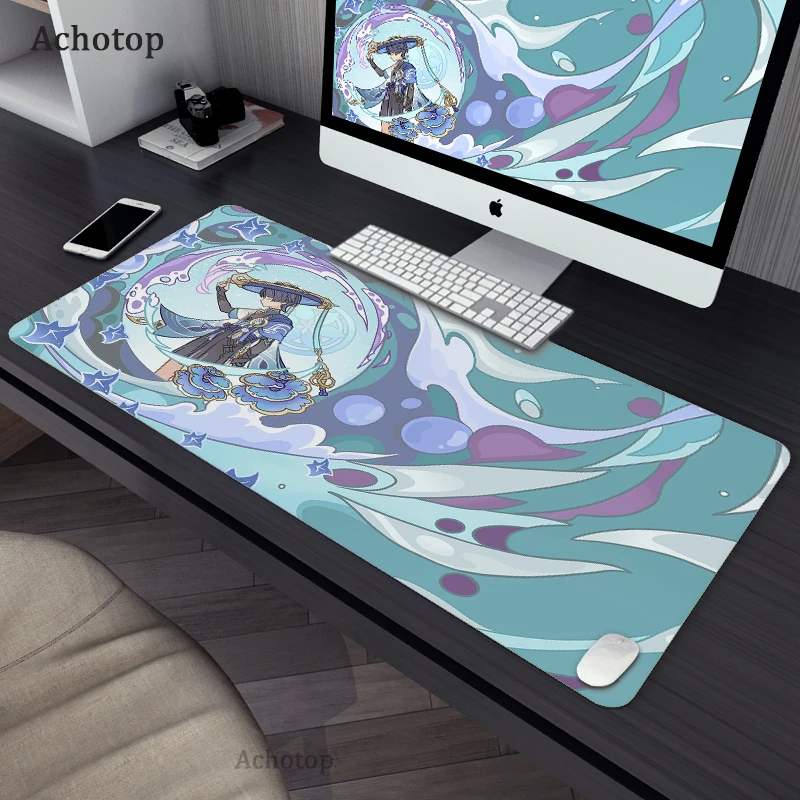 

Genshin Impact Anime Mouse Pad Game Mat Gamer Mousepad Gaming Table Carpet Gamer Computer Desk Mat Rubber 900x400mm Mouse Mat