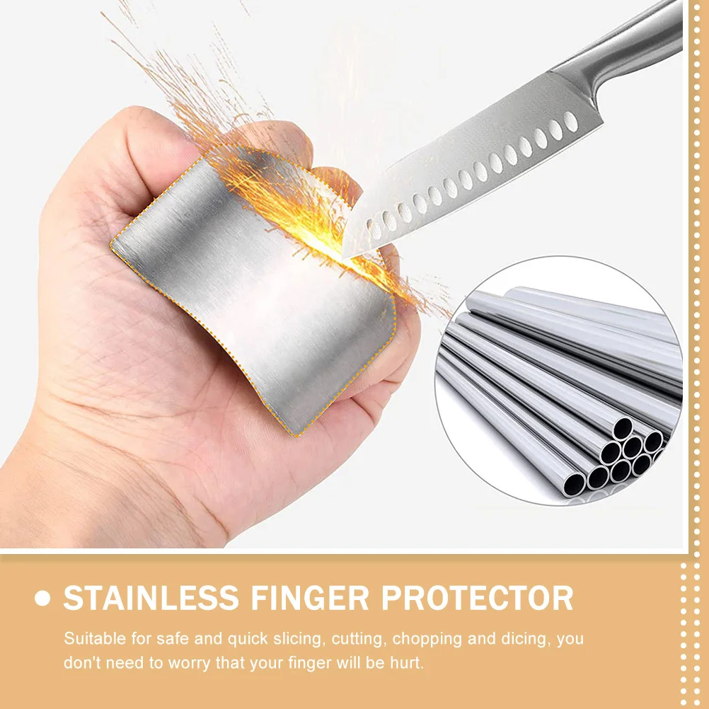 

8pcs Finger Guard Set Stainless Steel Kitchen Tools For Safe Cutting Vegetables Slicing Protection Reusable Cooking Prep