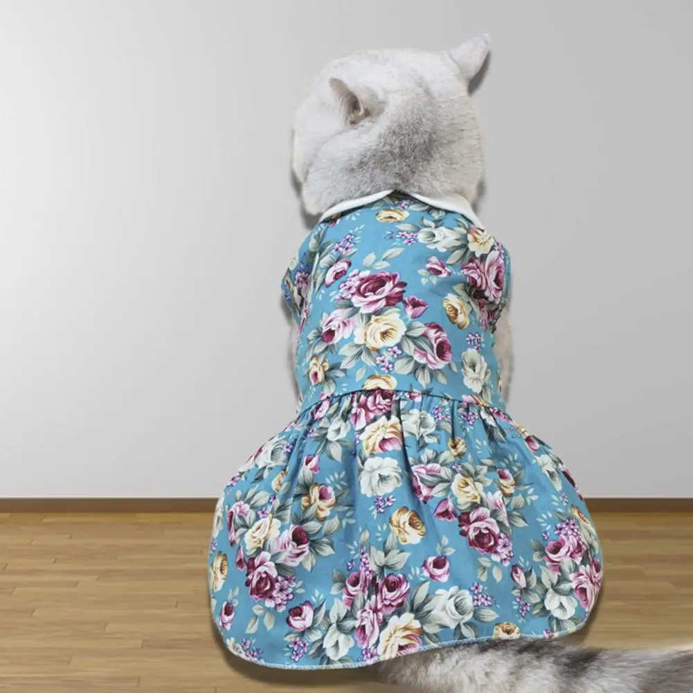 Cat Dress  Great Elegant Kitty Puppy Floral Print Princess Dress  Attractive Dog Skirt