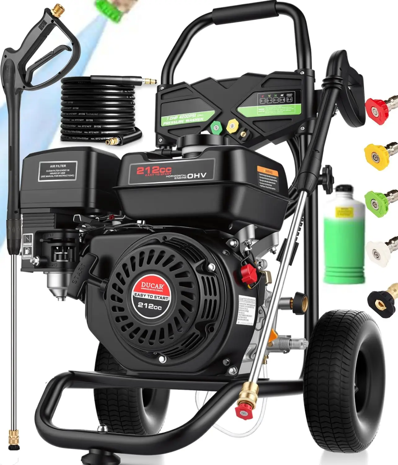 

4200PSI Pressure Washer 4.0GPM Gas Power Washer 212CC Gas Powered Washing Machine Commercial High Pressure Washer with 25ft Hose
