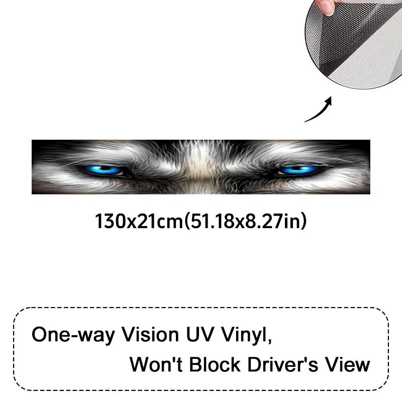 Animal Eyes Pattern 3D Effect Front Windshield Car Sticker, Cool Creative Waterproof Decal Auto Modification Decor Accessory