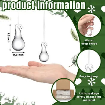 30 件玻璃雨滴聖誕裝飾品 水晶淚滴吊飾裝飾品 透明吊燈垂墜裝飾品 聖誕節 10 最佳銷售 水晶裝飾 - №3