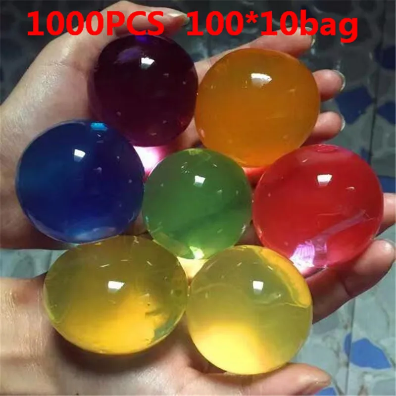 

1000pcs/100*10 bags Large Hydrogel Pearl Big Crystal Soil Mud Mud Hydrogel Water Beads Mud Grow Ball for Wedding Home Decor