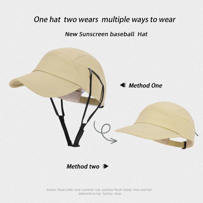 9274-Neuer Sommer-Outdoor-Sonnenhut für Damen zum Radfahren, Leichte Atmungsaktive Baseballkappe für Damen, Winddichter Surferhut mit Kordelzug – Detail 5