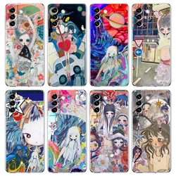 Aya Takano Phone Case for Samsung Galaxy S24 S23 S22 S20 S21 FE Ultra S24 S23 S10 S10E S9 S8 Plus 5G Transparent Shell Capas Bag