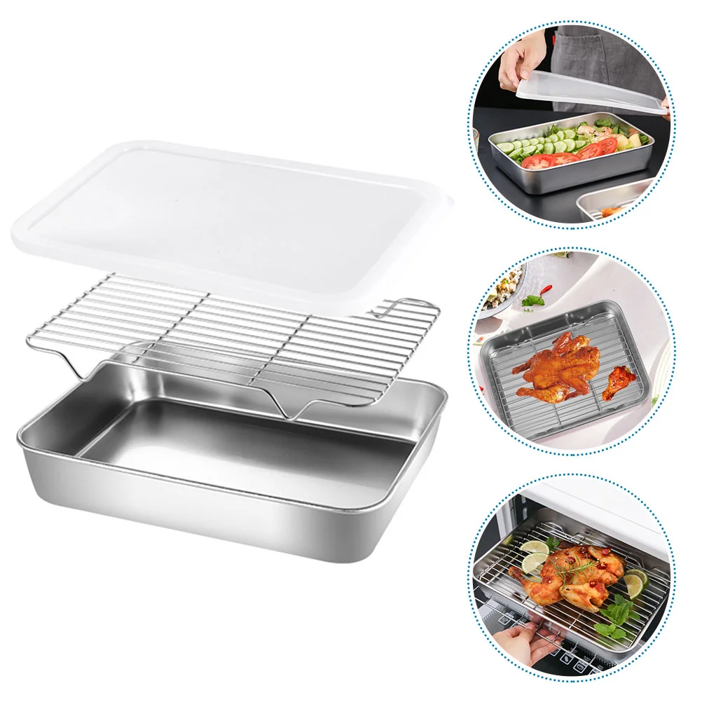 

Food Stainless Steel Bakeware Bread Toaster Roasting Pan Refrigerator Containers