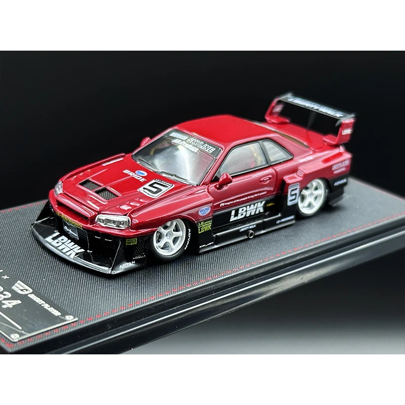 SW в наличии 1:64 Skyline GTR ER34, супер силуэт, открытая капот, литый под давлением, Коллекционная модель автомобиля, миниатюрное уличное оружие