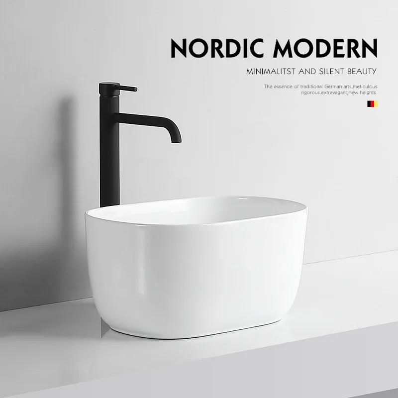 

Nordic style Fashion White Deep wash basin Luxury ceramics hand basin Modern Perfect lavabo High Quality bathroom basin