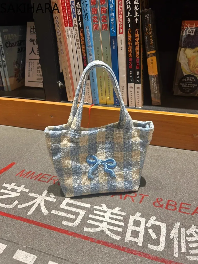 

Crossbody Bags for Women Plaid Canvas Embroidery Contrast Color Sweet All Match Fashion Casual Ins Korean Handbag for Ladies