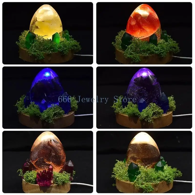 F2TD Dragon Resin Mold Desktop Ornaments Mold for DIY Resin Art Table Lamp Home Decorations Newborn Dinosaur Light Molds