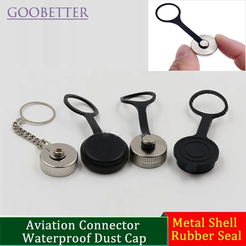 GX12 GX16 GX20 Aviation Connector Plug Cover Waterproof Cover Dust Metal/Rubber Cap Circular Connector Protective Sleeve