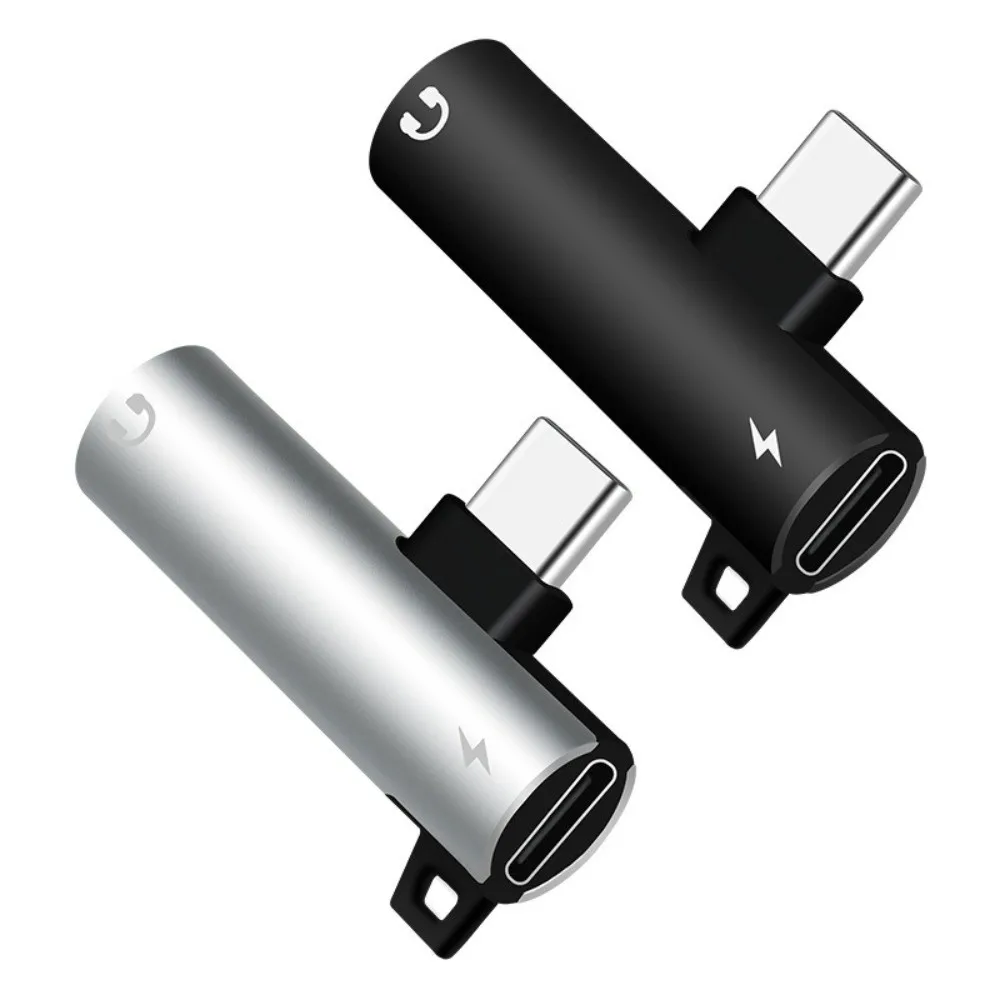 Aluminum 3.5mm Adapter Dual Adapter Simultaneous Charging Audio Splitter 2 in 1 Sound Converter Headphone Adapter