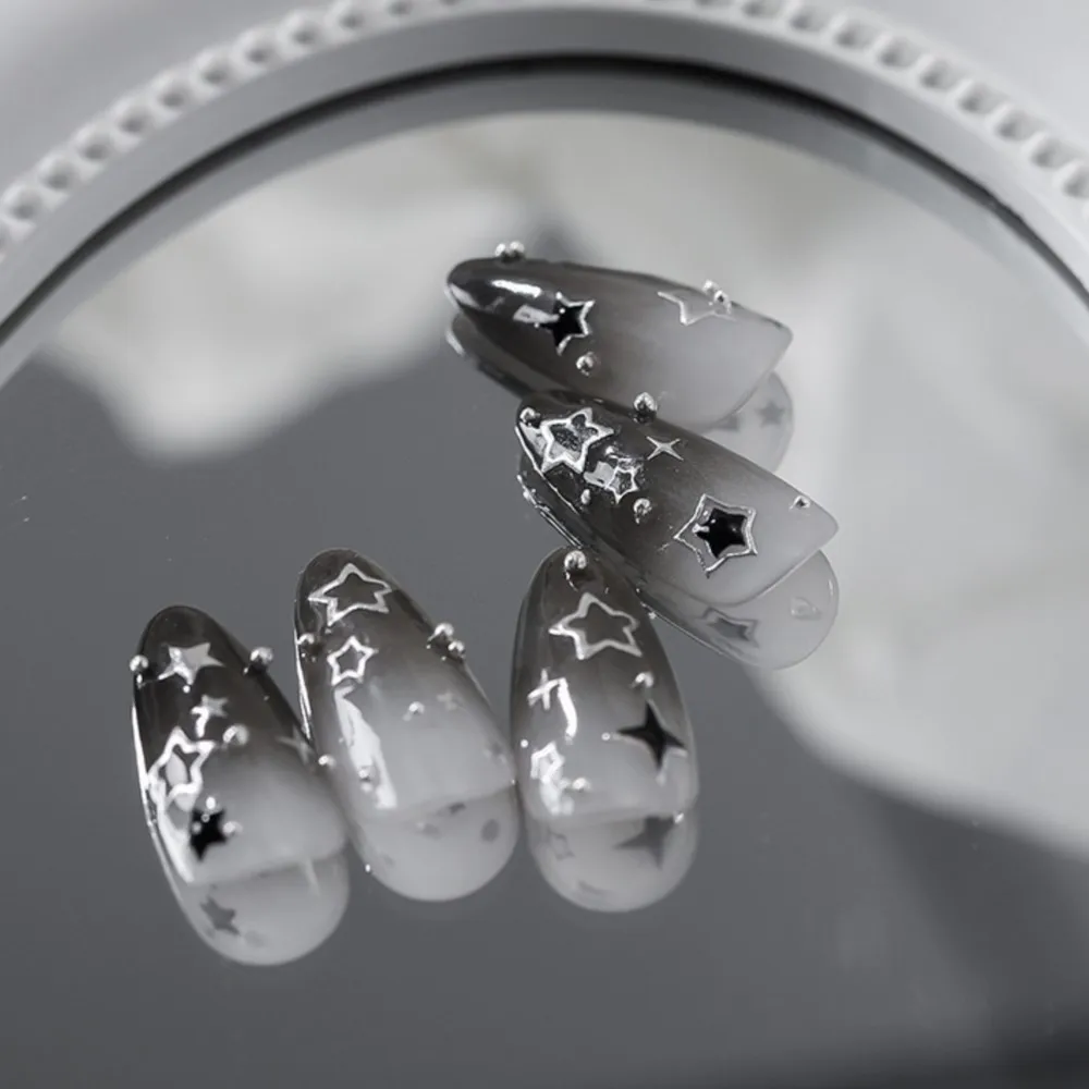 1Sheet 5D Ice Transparent Star Nail Sticker Bronzing Five-pointed Star Back Adhesive Sliders Decals Y2K Star Manicure Decoration