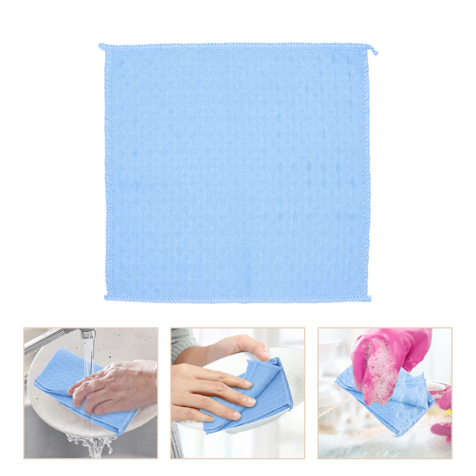 

3 Pcs Dishcloth Towels Washcloths for Drying Dishes Polyester Dishwashing Cleaning