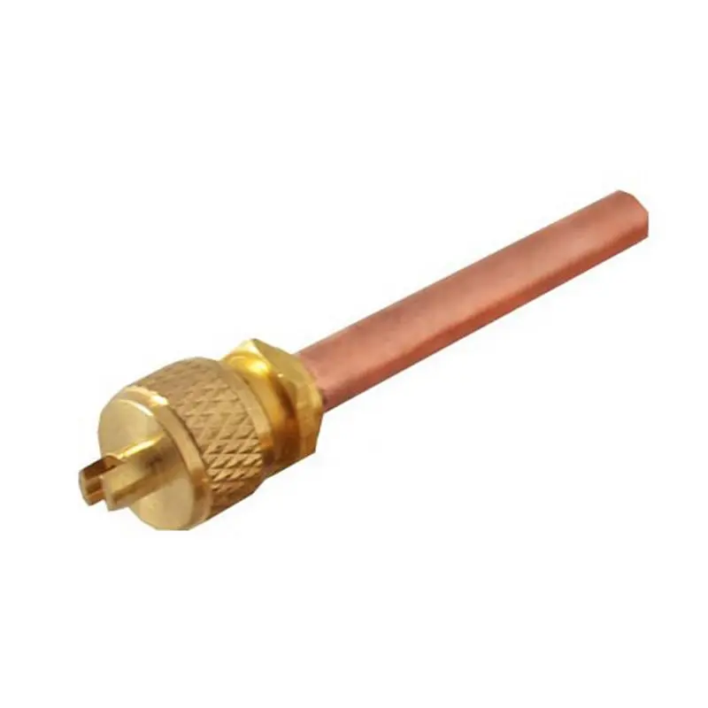 A20F-40Pcs Access Valve 1/4 Inch SAE 1/4 Inch OD 2.755 Inch Stem Strong Core AC Air Conditioner Refrigeration Access Valve