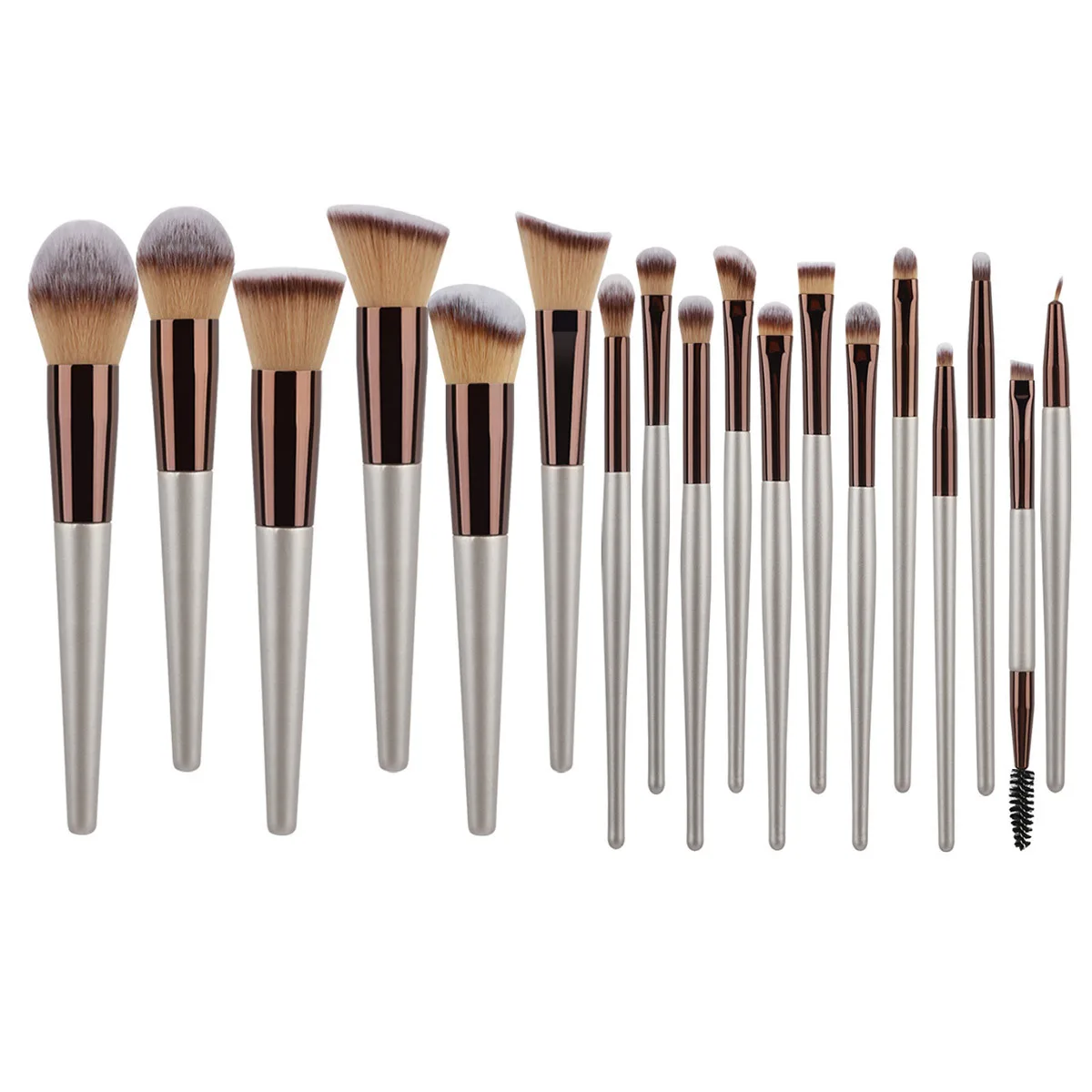18-Piece Makeup Brush Set in Champagne Gold with Portable Brush Case Soft-Bristle Powder Brushes, Eye Shadow Brushes and Full Se