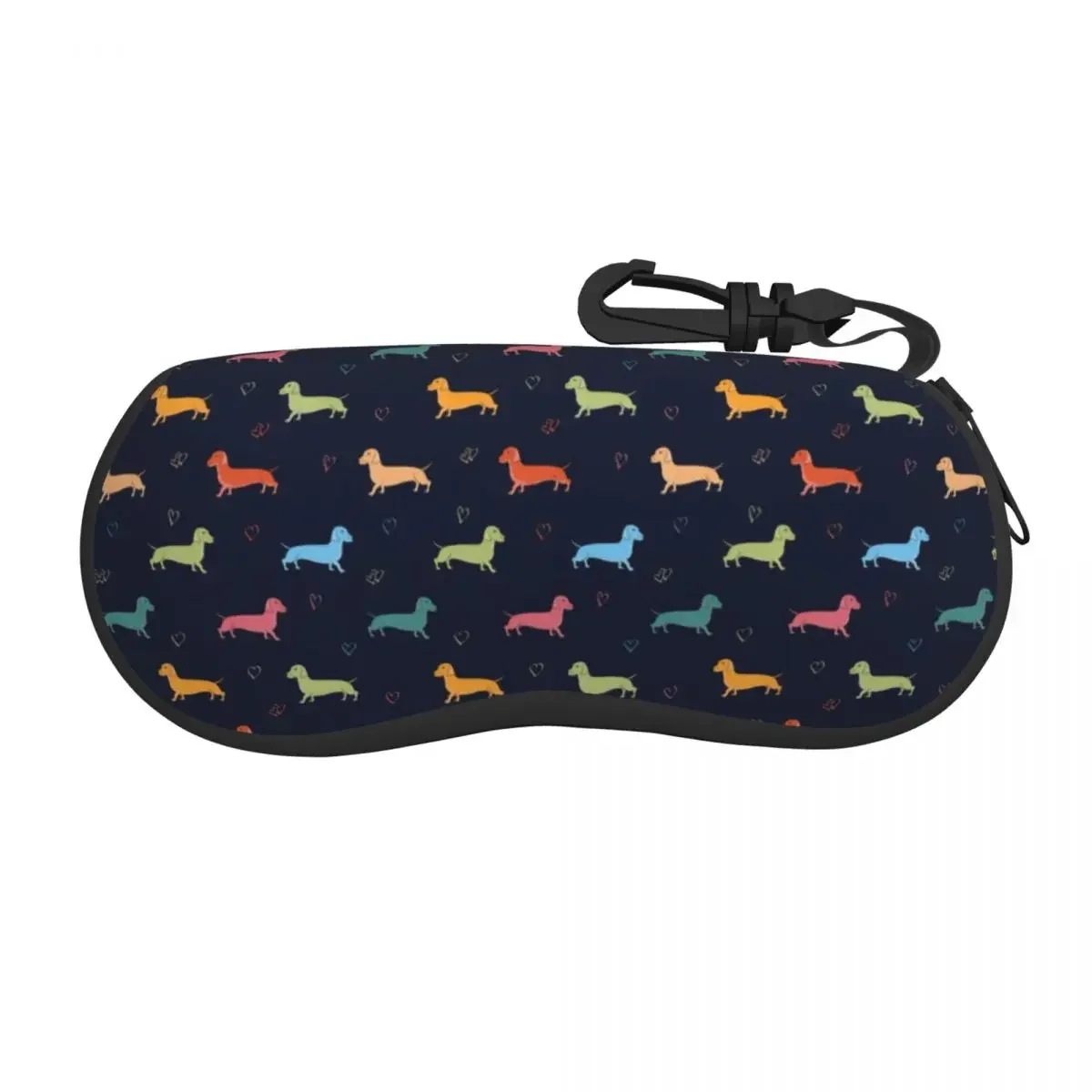 Custom Dachshund Shell Glasses Case Unisex Travel Badger Sausage the Wiener Dog Eyeglasses Case Sunglasses Protector Box