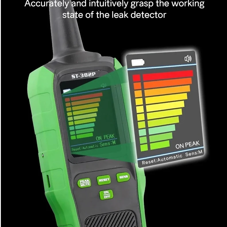 

ST-382P Детектор утечки хладагента Электронный детектор утечек Детектор хладагента для кондиционирования воздуха Детектор фреонов