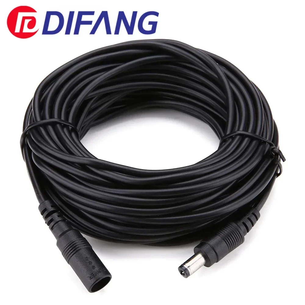 DIFANG 5M Camera Delay Line Dc5.5FT Extension 5.5x2.1mm Power Cable Extender for CCTV Security Camera 12V Extension Cable