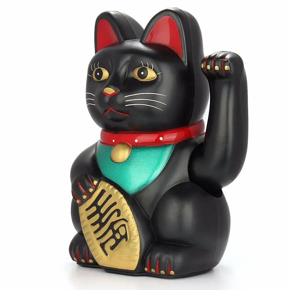 Chinese Lucky Cat Decoration Waving Arm Electric Hand Waving Cat Induction Statue Figurine For Home Car Ornaments High Quality