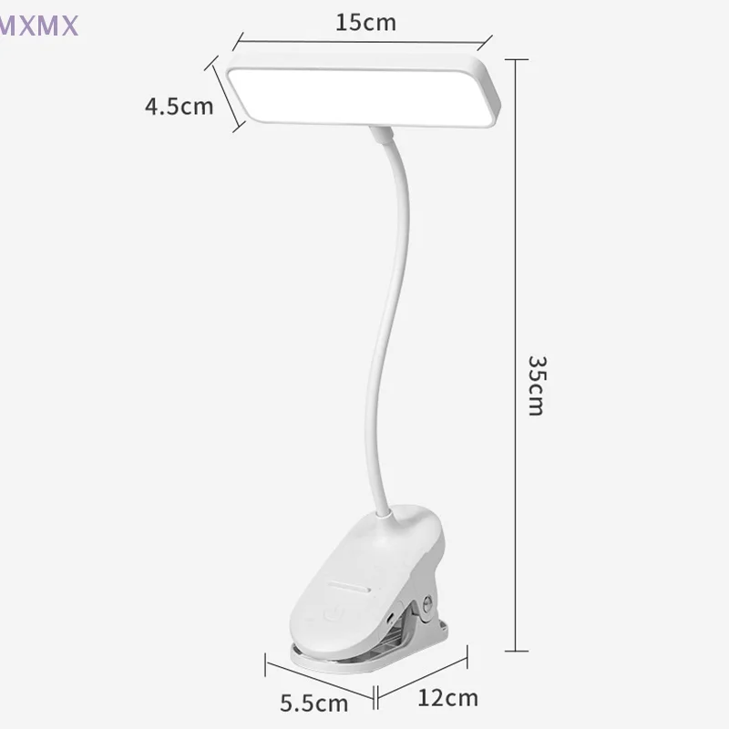 Lampada da libro 3 colori Lampada da lettura ricaricabile tramite USB Luce diurna bianca calda fredda Lampada da lettura notturna flessibile portatile facile da clip