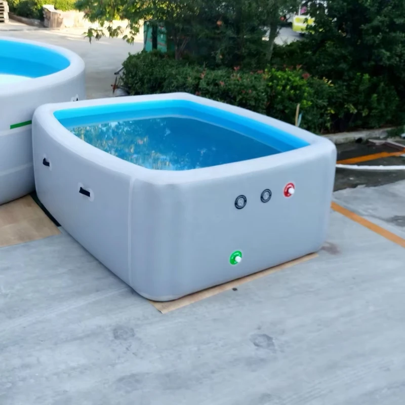 Rectangular inflatable pool 1/1.2 m high custom size foldable storage blower 20cm thick drop + PVC material