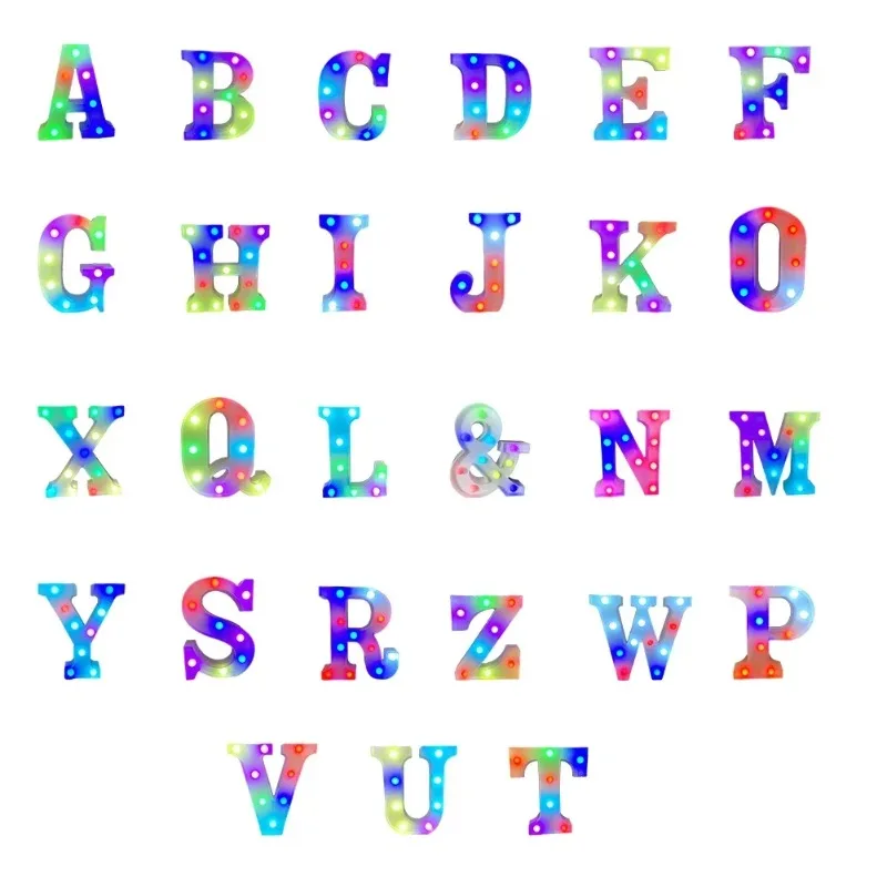 22CM Alphabet Letter LED Lights Change Color Lights Decor Luminous Letter Lamp Home Wedding Birthday Christmas Party Decoration