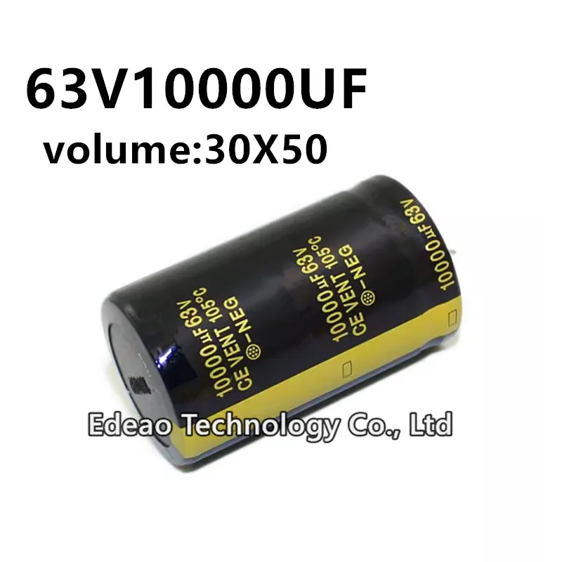 

2pcs/lot 63V 10000UF 63V10000UF 10000UF63V volume: 30X50 mm audio power amplifier inverter aluminum electrolytic capacitor