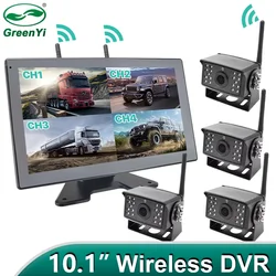 10'' Blind Spot Touch Screen AHD Digital Wireless WiFi 4CH Monitor DVR Record Reverse Backup Camera For Truck/Trailer/Bus/RVs