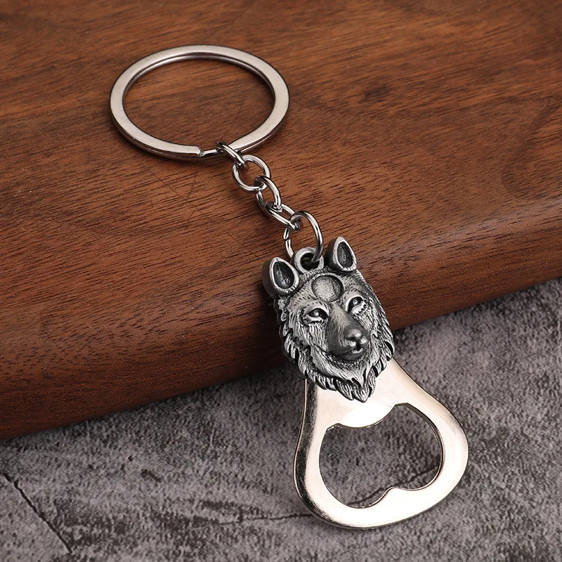 Creative Alloy Cool Lion Bronze Color Animal Turtle Beer Bottle Opener Men Keychain Frog Boy Keyring Wolf Tourism Souvenir Gifts