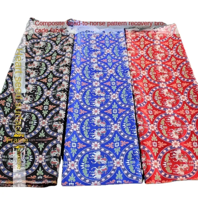 Shu Jin Fabric Brocade Cloth Beading Horse Pattern Recovery Clothing Fashion F Hanfu Fabric Customization