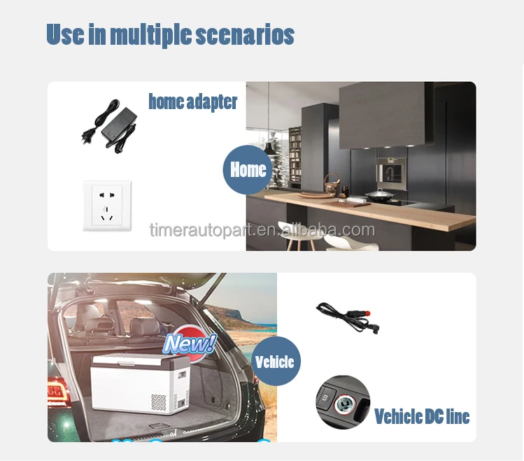 DC 12V Deluxe  Car Compressor Fridge Low Noise Portable Refrigerator 25L MINI Freezer Travel for Car OEM Camping