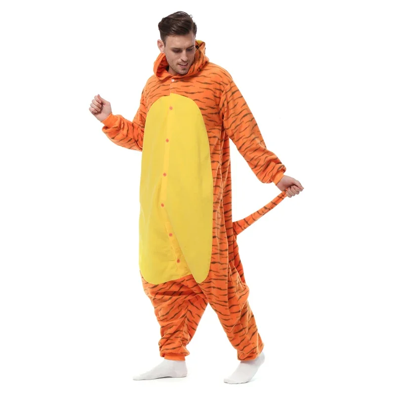 Kigurumi Stram pler Cartoon Tiger Pyjama für erwachsene Frauen Männer Tier Pyjama Homewear Halloween Cosplay Party Kostüm xxl