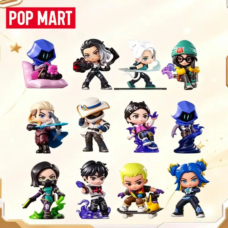 POPMART VALORANT AGENTS Series Surprise Mystery Unpack Container Ornament Figurines Home Decor Desktop