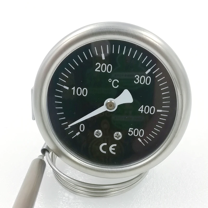 Pizza stove stainless steel thermometer, pointer type temperature display, metal plate thermometer. High temperature resistance.