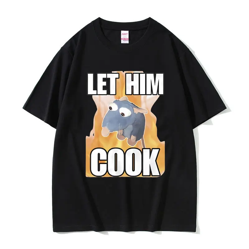 

Let Him Cook Funny Rat Graphic Print T Shirts Men Women Joke Humor Cute Kawaii Meme T-shirts Male Casual Oversized Short Sleeve