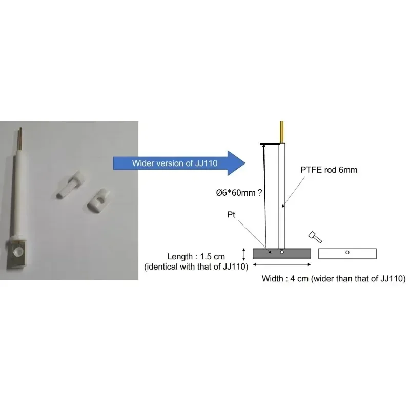 JJ110 PTFE Plated Multi-purpose Electrode Holder Pt Plate Electrode Holder Working Electrode Holder Corrosion-resistant